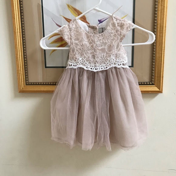 Baby girls sparkle lace mesh dress size 12 months - Picture 2 of 6